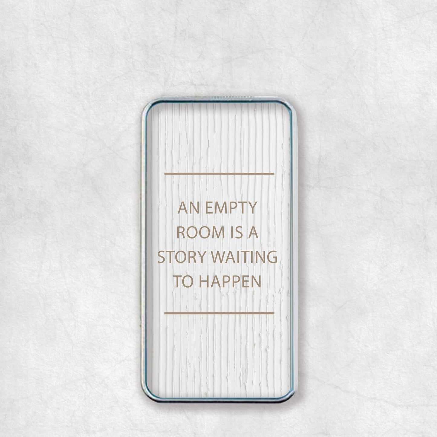 Personalised USB Electric Lighter with 'An emoty room is a story waiting to happen' text design on the back, a great gift for any occasion.