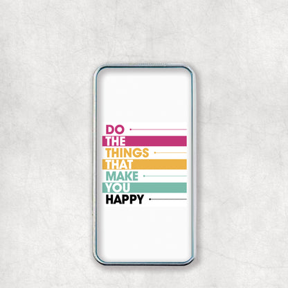 Personalised USB Electric Lighter with 'Do the things that make you happy' text design on the back, a great gift for any occasion.