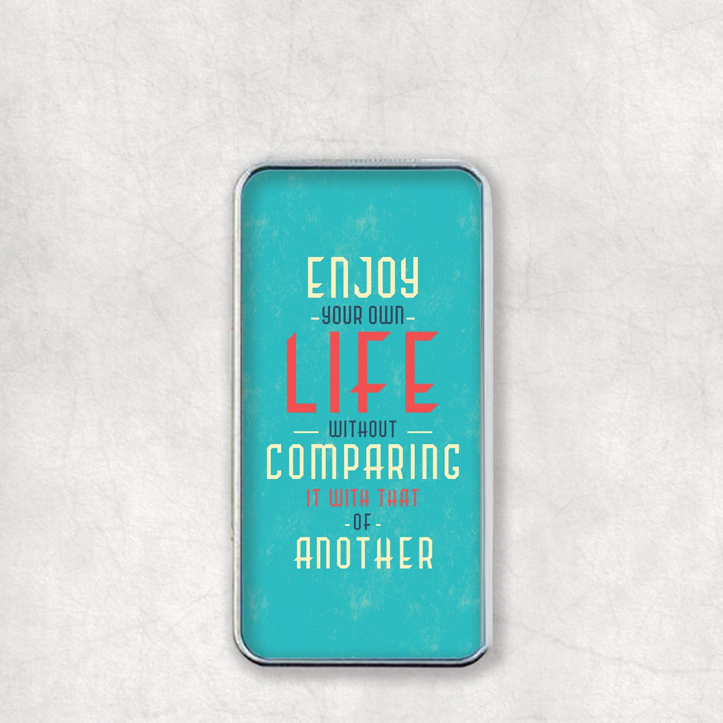 Personalised USB Electric Lighter with 'Enjoy your own Life without comparing it with that of another' text design on the back, a great gift for any occasion.