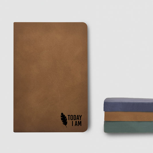 Leather notebook in A4/A5 size, with inspirational quote, gift for friend or any occasion