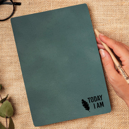 Leather notebook in A6 or A5 size, with inspirational quote, gift for friend or any occasion