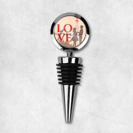 Bottle opener with a printed 'Love foreverer' quote, and a romantic couple design, the perfect gift for a girlfriend or valentines day
