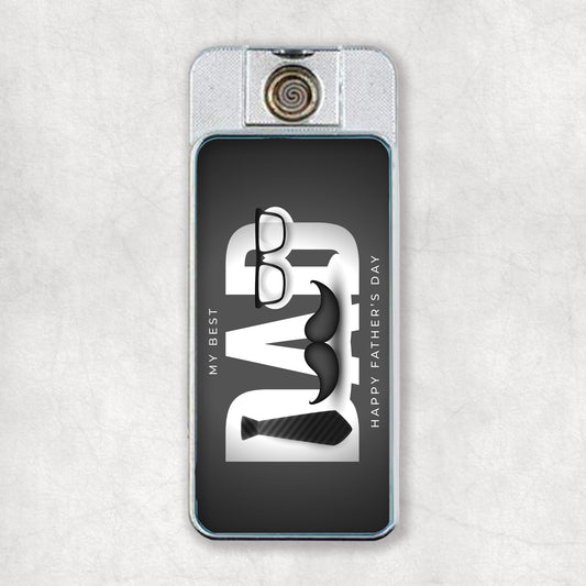 An elegant and practical, personalised USB electric lighter with a photo and "My Best Dad" design on the back.