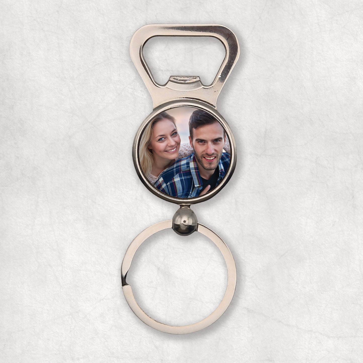 Custom bottle opener keyring with your favourite photo, gift for beer lover, dad, friend