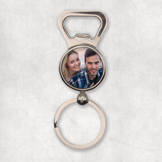 Custom bottle opener keyring with your favourite photo, gift for beer lover, dad, friend