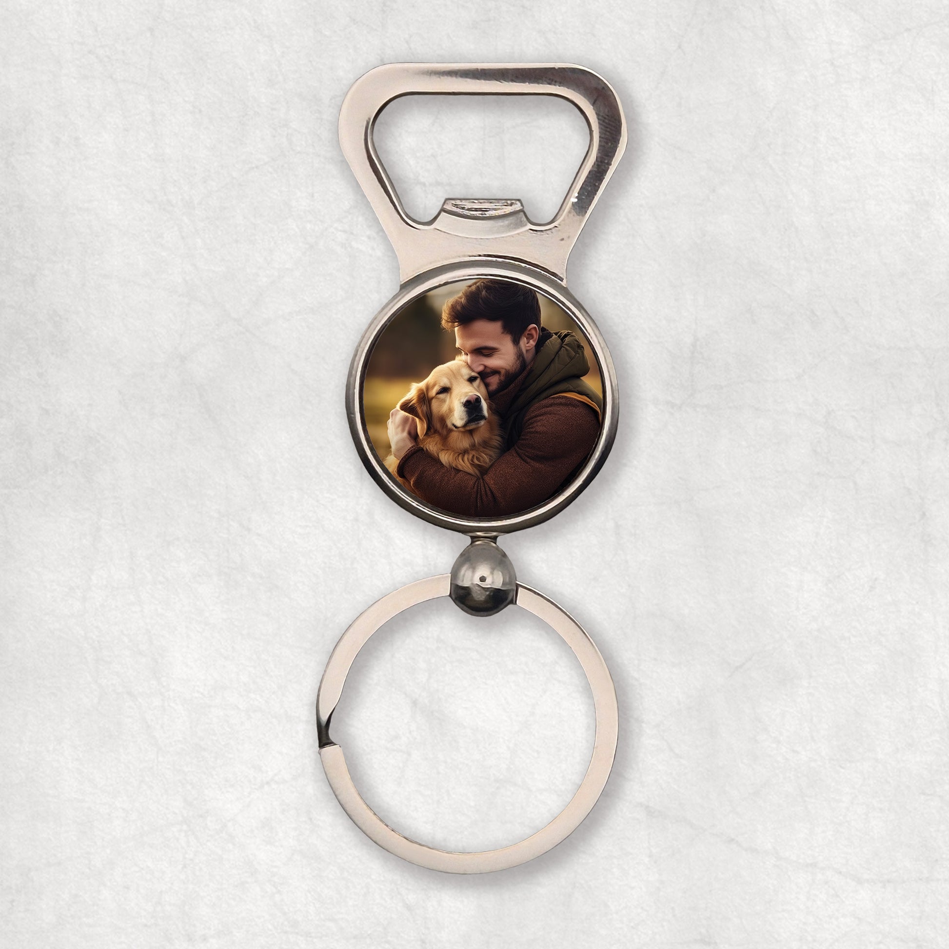 Personalised photo bottle opener keyring for any occasion.