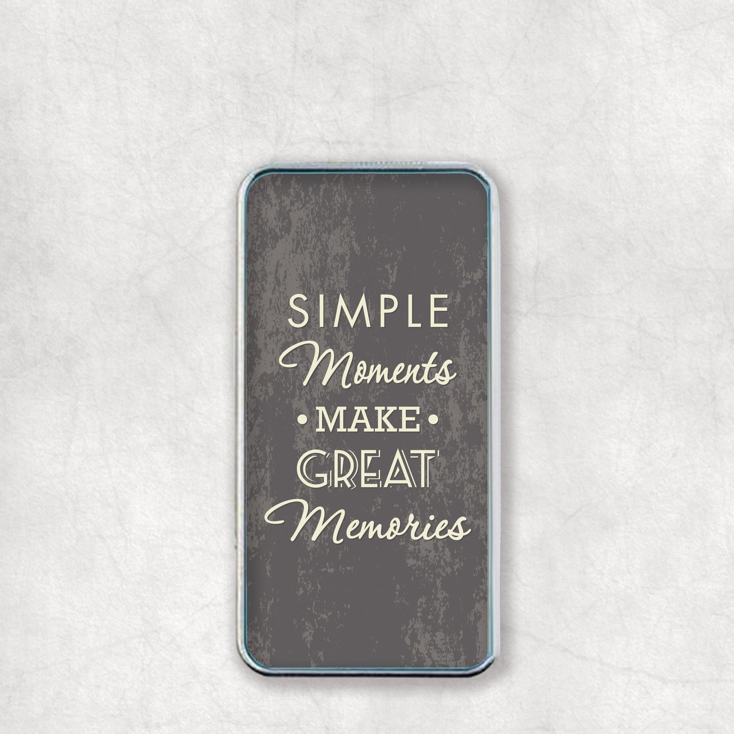 Personalised USB Electric Lighter with 'Simple moments make great memories' text design on the back, a great gift for any occasion.