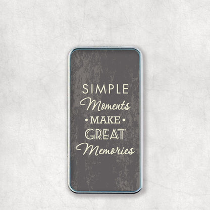 Personalised USB Electric Lighter with 'Simple moments make great memories' text design on the back, a great gift for any occasion.