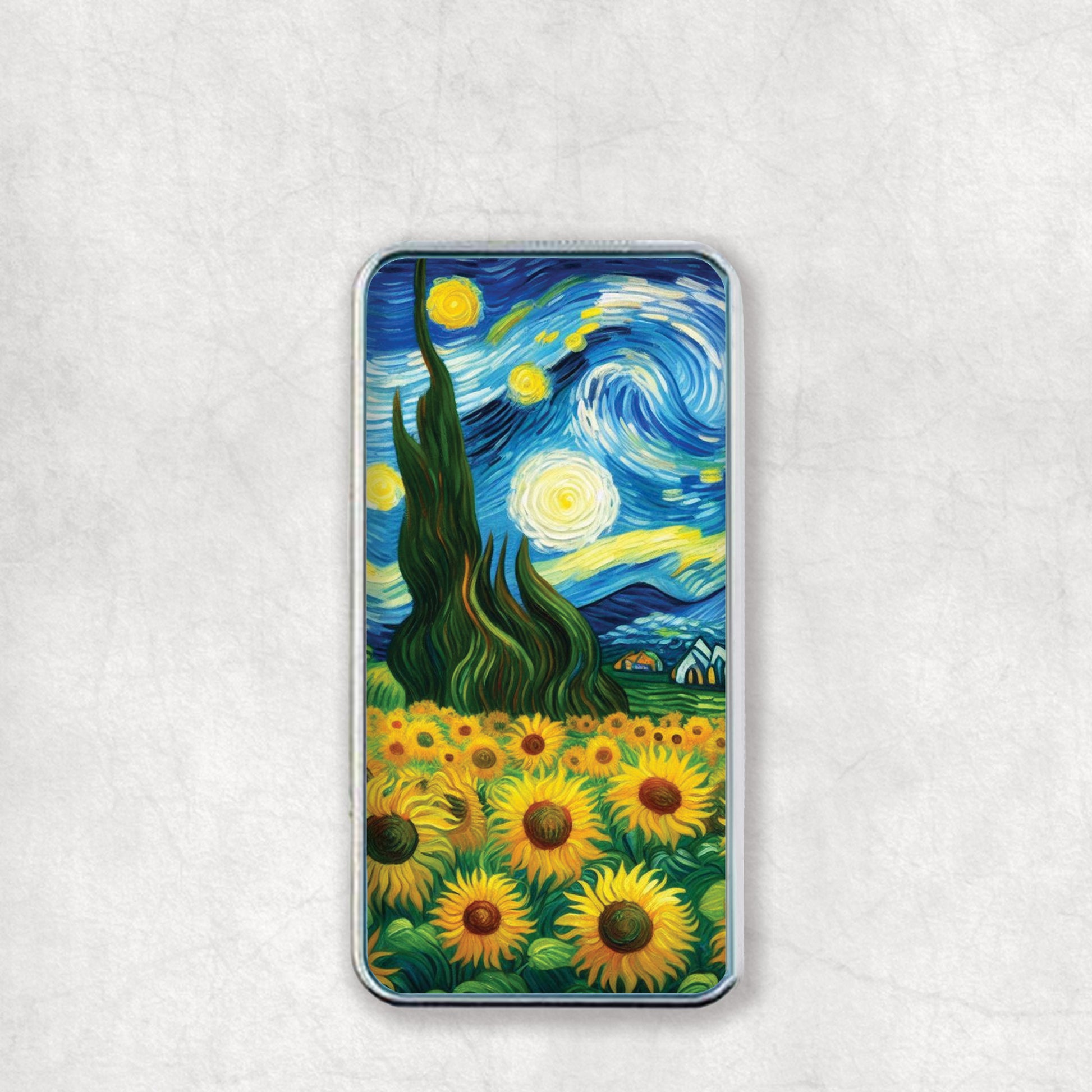 Personalised USB Electric Lighter with a Starry Night style art design on the back, a great gift for any occasion.