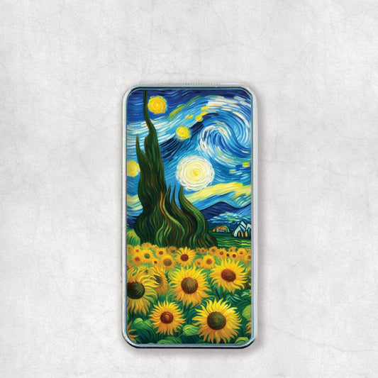 Personalised USB Electric Lighter with a Starry Night style art design on the back, a great gift for any occasion.