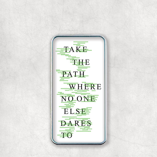 Personalised USB Electric Lighter with 'Take the path where no one else dares to' text design on the back, a great gift for any occasion.